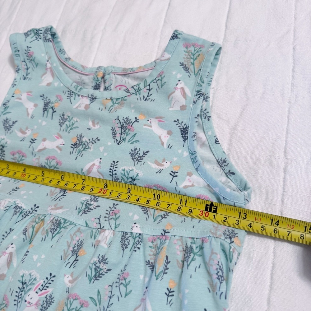 Ruffle Butts Girls Dress Size 8 Floral Bunnies Spring Summer Cotton Knit EUC - Picture 4 of 7